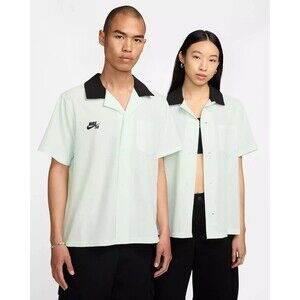 Nike SB Olympics 2024 S/S Bowler Shirt Barely Green/Black FZ4059-394 Size Large